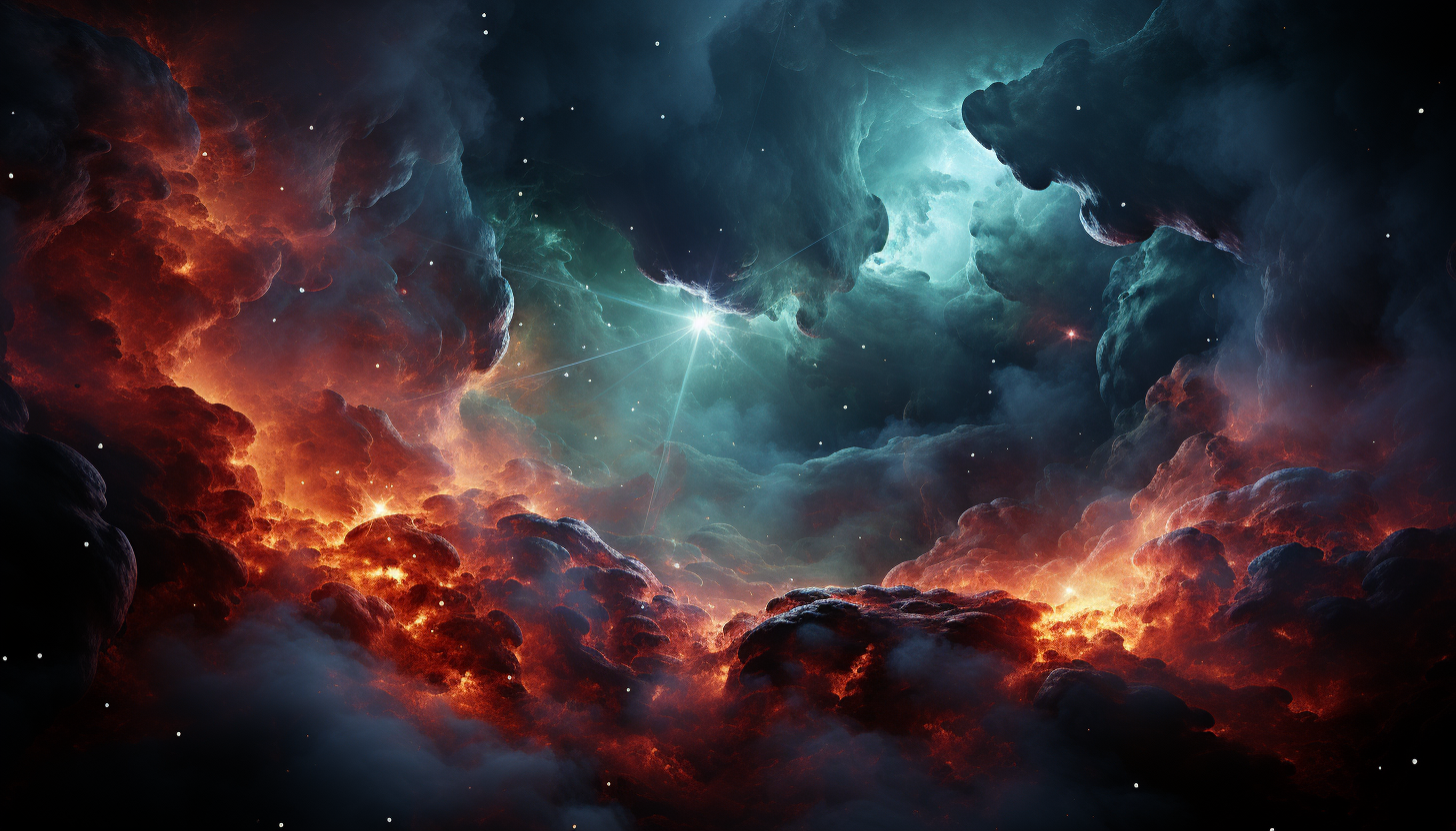 A vibrant nebula cloud, forming a stellar nursery in a distant galaxy.
