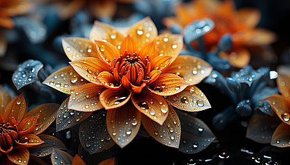 Macro shot of the intricate patterns in a blooming flower.