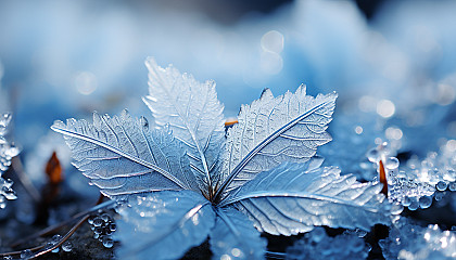 A close-up of frost crystals forming a beautiful, natural pattern.