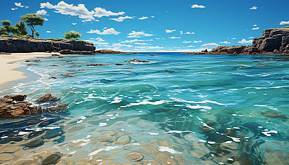 A sandbar in the ocean, visible only at low tide.