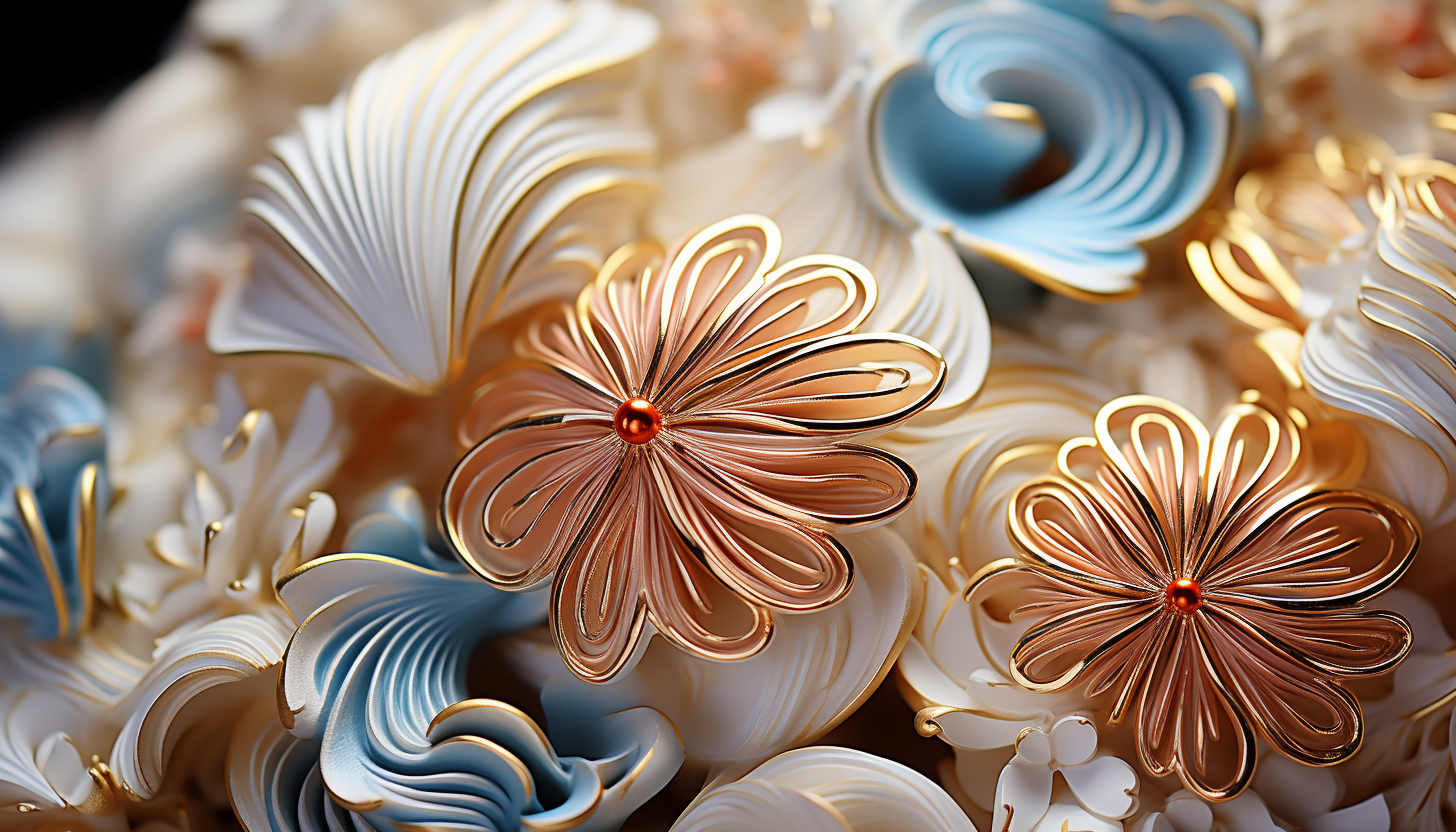A close-up of the intricate pattern on a seashell.