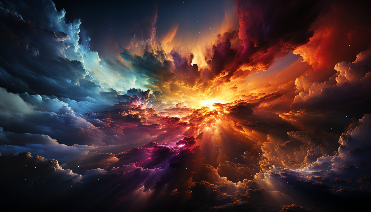 The explosion of colors during a spectacular sunset viewed from space.
