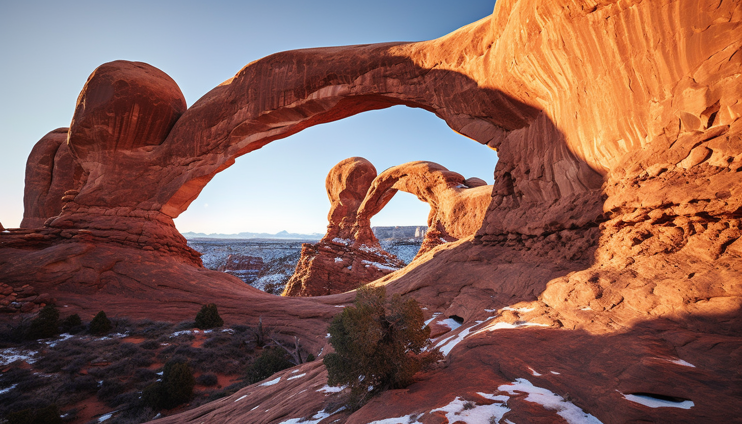 Striking rock arches formed by centuries of erosion.