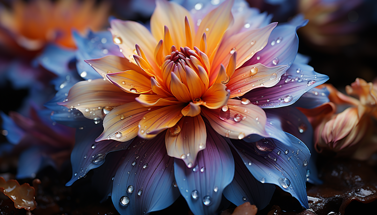 Macro shot of a vibrant and colorful flower in full bloom.