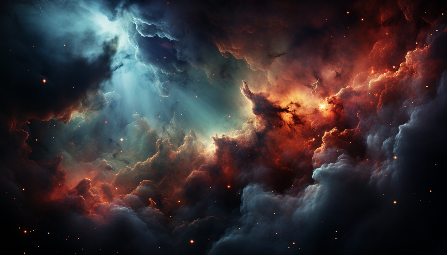 A vibrant nebula, awash with colors, where stars are born.