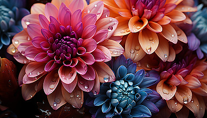 Macro shot of a vibrant and colorful flower in full bloom.