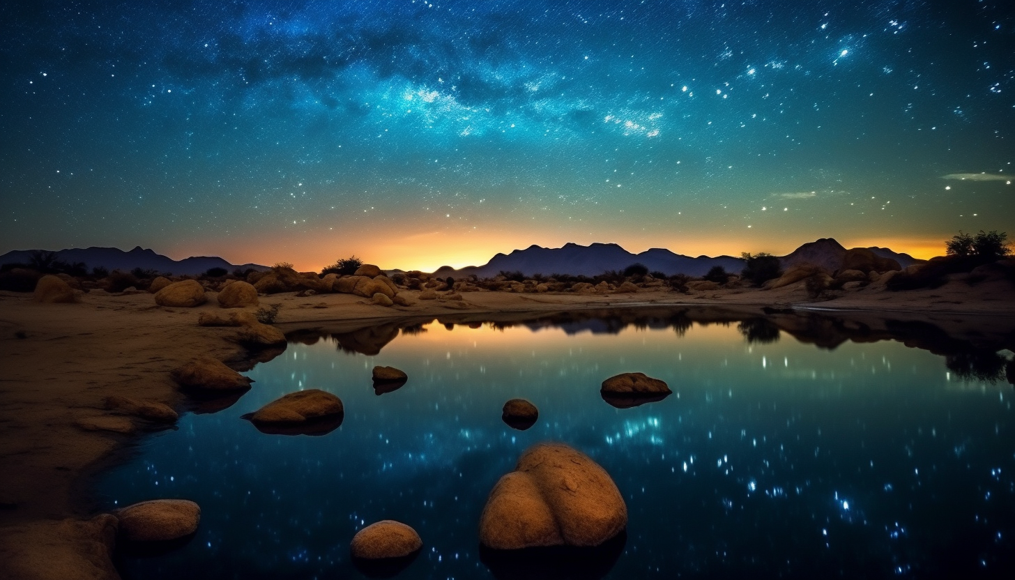 Stars illuminating a tranquil night in the desert.