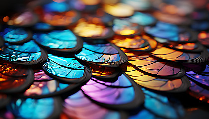 Intricate patterns and vibrant colors of a butterfly's wing under a macro lens.