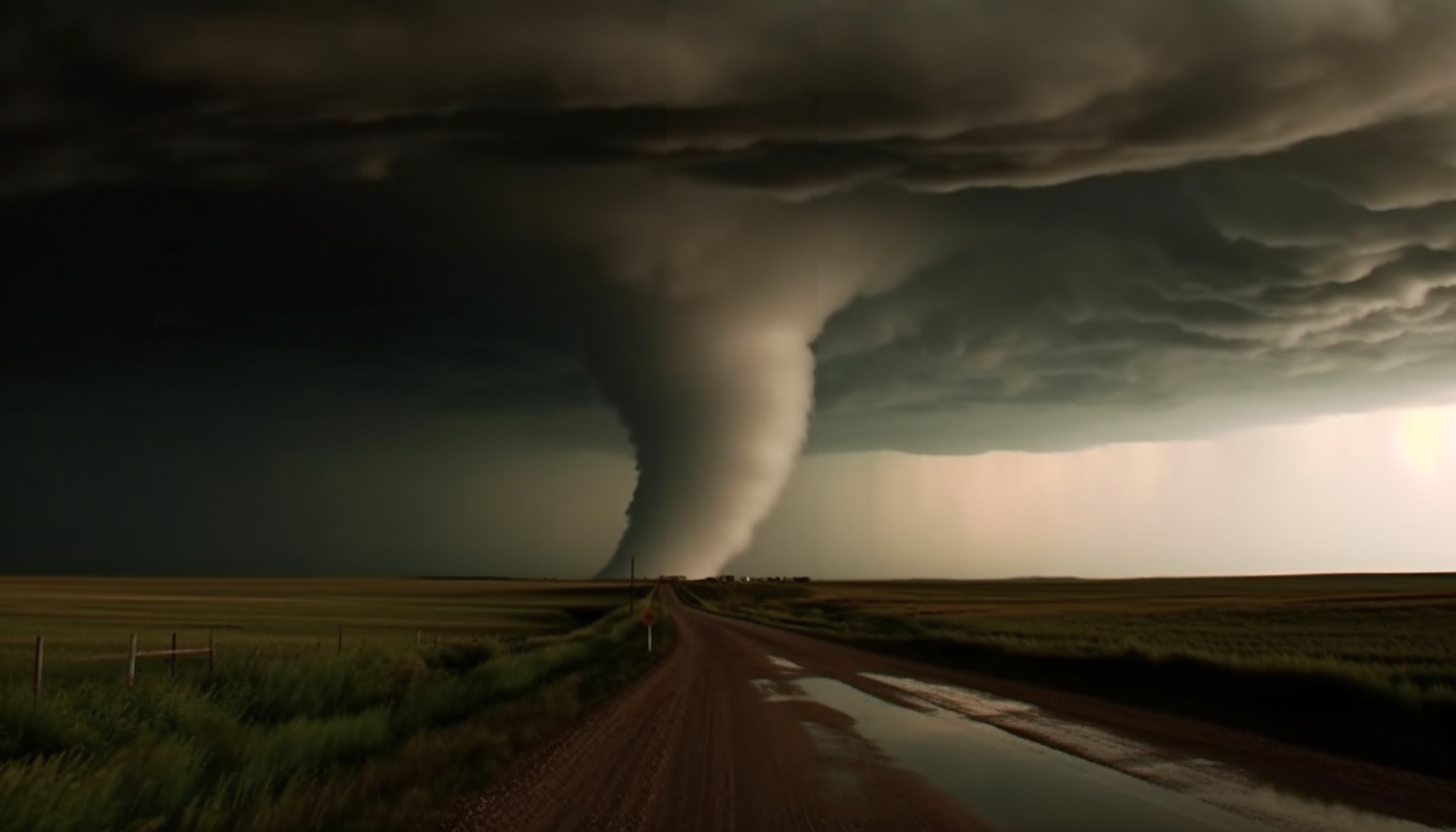 Weather phenomena such as tornadoes, lightning storms, or foggy landscapes.