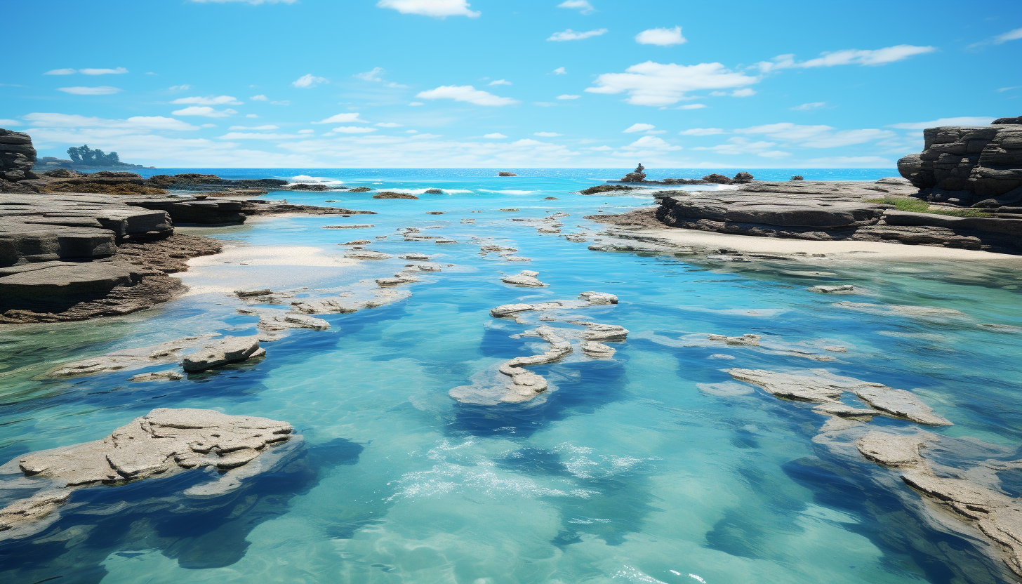 A sandbar in the ocean, visible only at low tide.