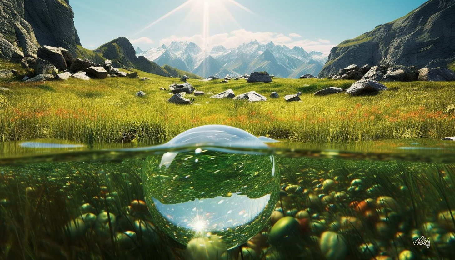 A crystal-clear mountain spring bubbling from the ground.