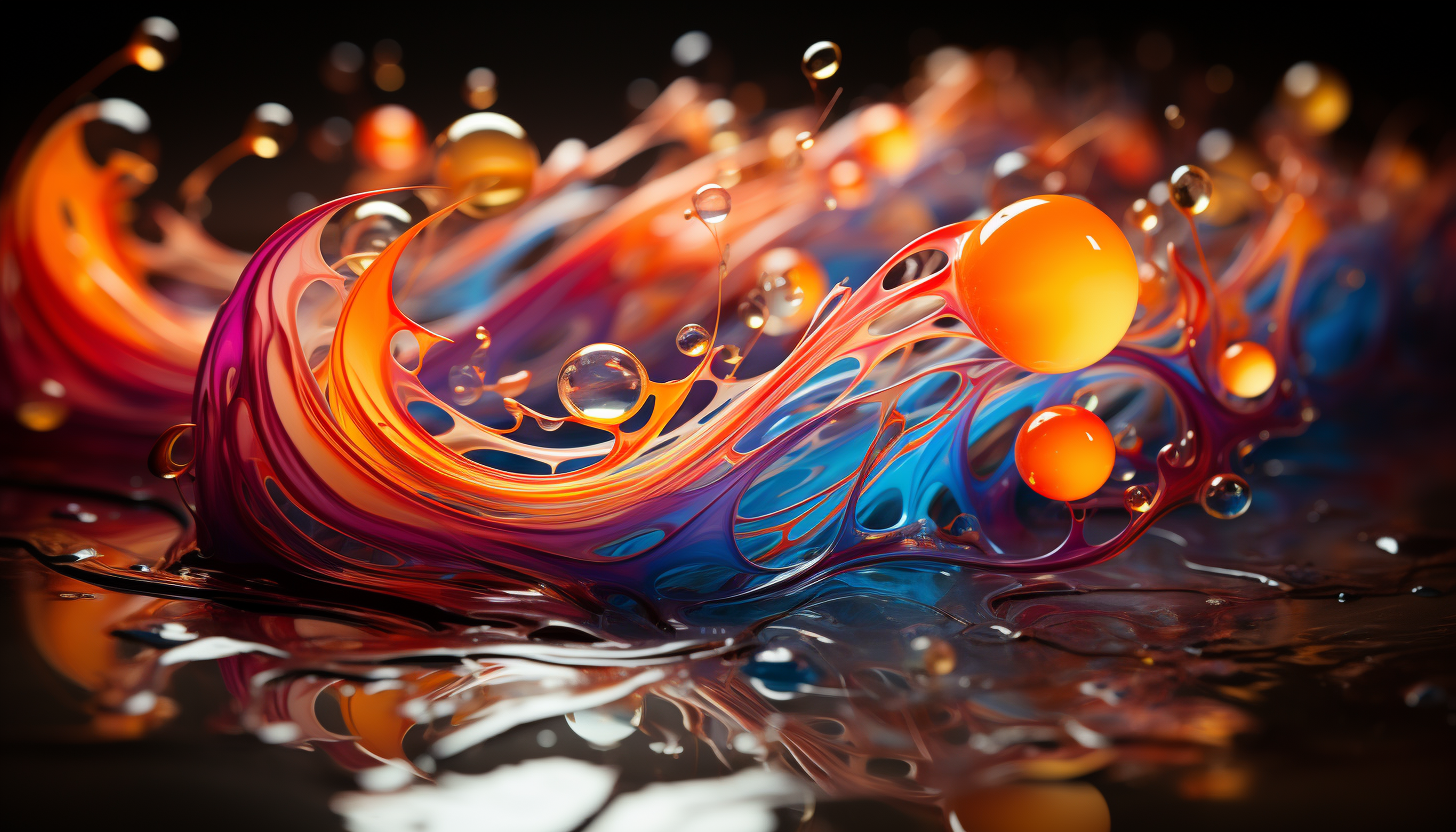 The multi-colored surface of a soap bubble just before it bursts.