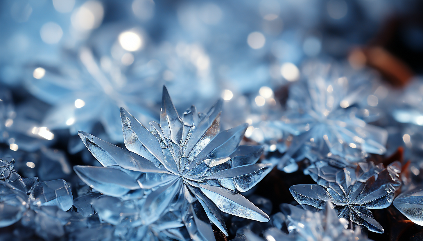 A close-up of frost crystals forming a beautiful, natural pattern.