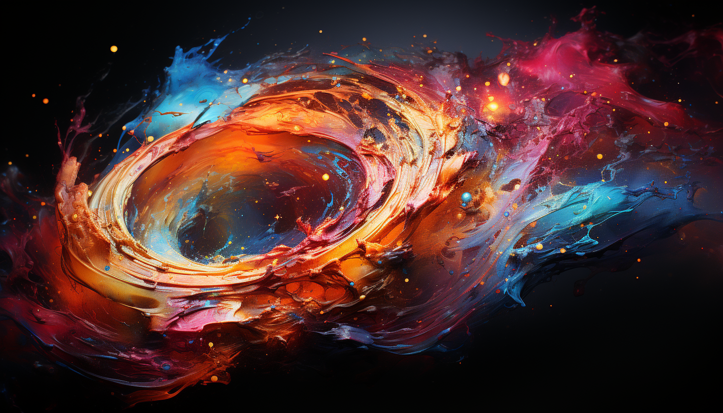 The colorful swirl of a galaxy as seen from its outer arm.