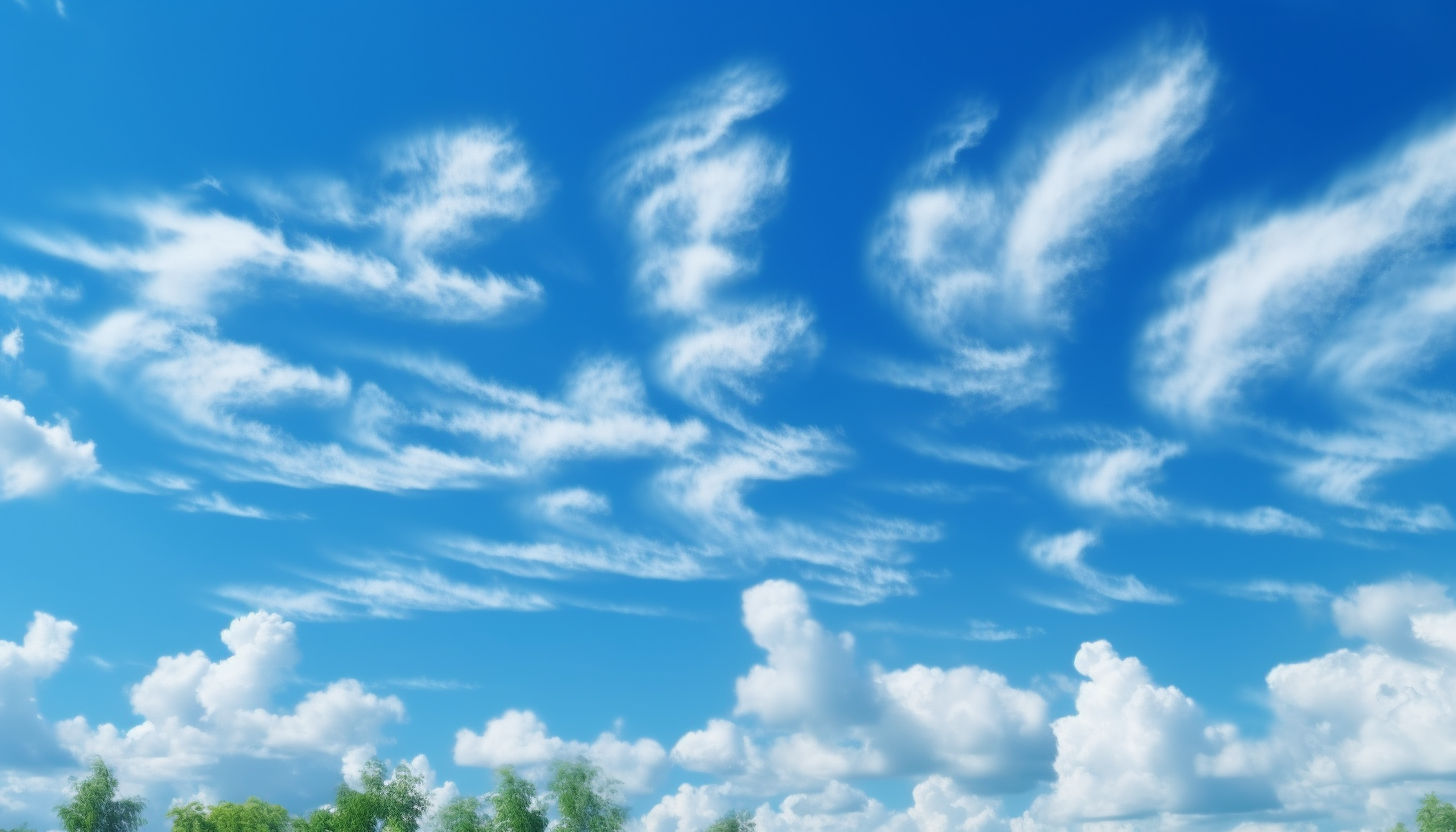 Wispy cloud formations high in a bright blue sky.