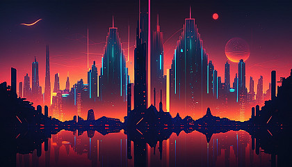 "Neon Nightscape": A futuristic cityscape illuminated by vibrant neon lights, creating a surreal and otherworldly atmosphere.