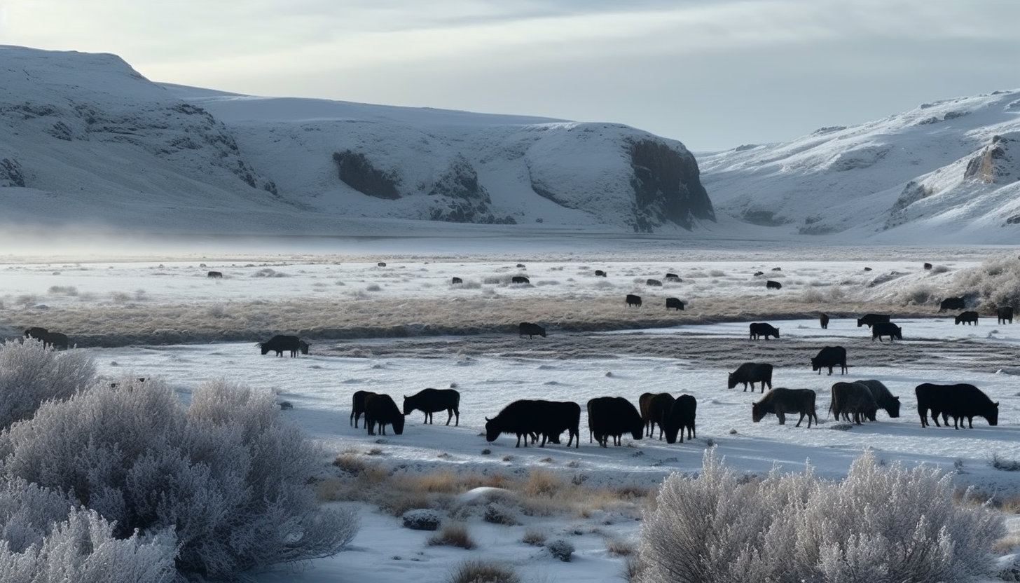 Icy tundras showcasing the stark beauty of frozen landscapes and hardy wildlife.