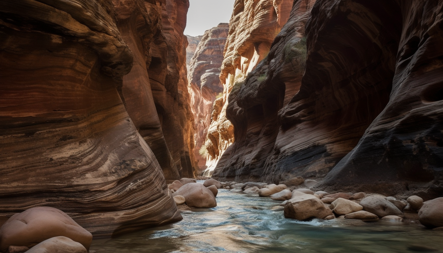 Deep canyons carved by rivers, revealing stunning layers of rock.