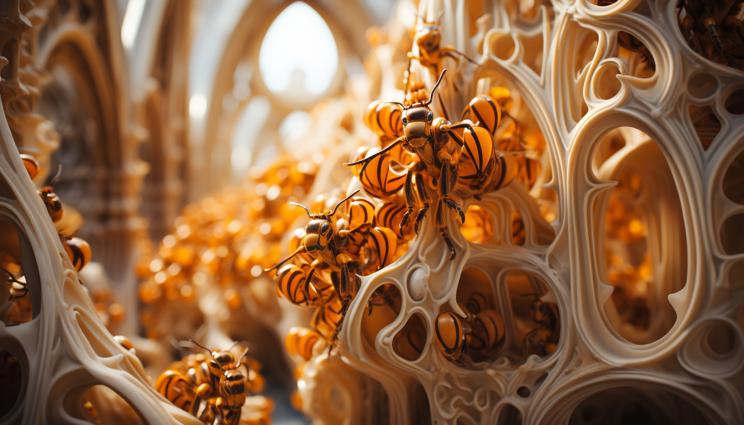 The intricate architecture of a beehive, seen up close.