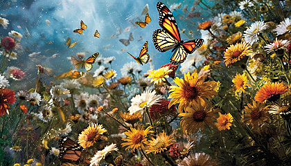 The harmonious buzz and flutter of a butterfly garden.