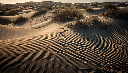 Windswept sand dunes with intricate patterns and textures.