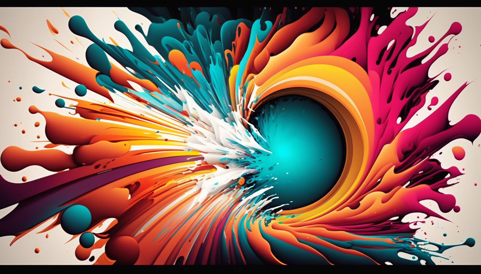 "Color Burst": A dynamic explosion of bright colors and patterns, creating a visually striking and energetic image.