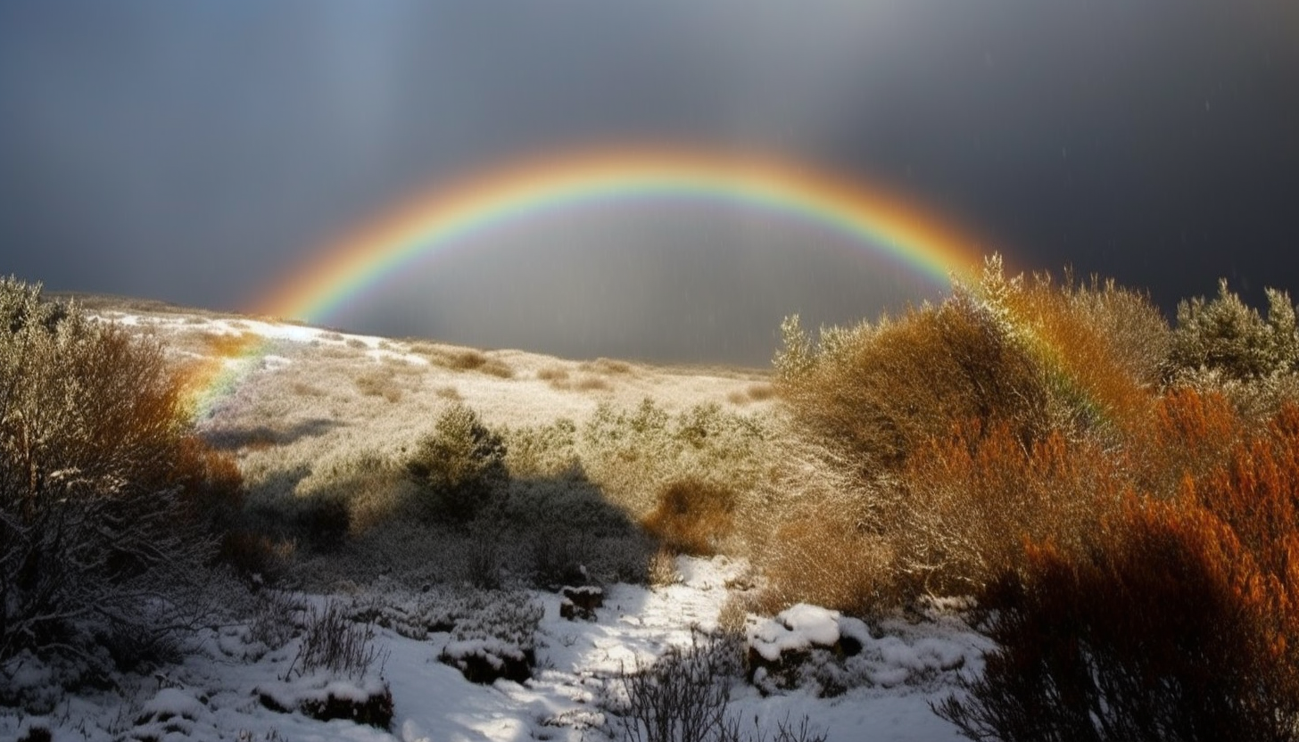 Unexpected Weather: Post images or descriptions of unusual or unexpected weather events encountered on a journey, such as a sudden snowstorm or a breathtaking double rainbow.