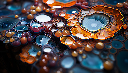 The vibrant, intricate structure of a mineral or gemstone, viewed up close.