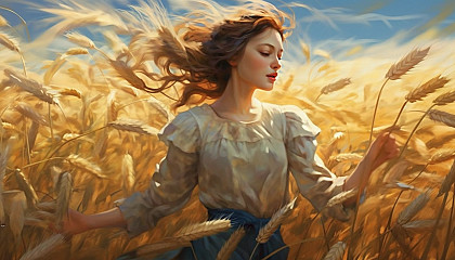 The rustling melody of a field of wheat swaying in the wind.