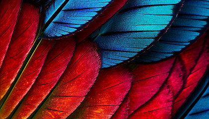 A close-up of vibrant butterfly wings on a leaf.