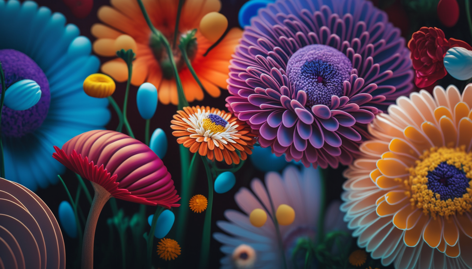 A close-up photograph of a colorful flower garden