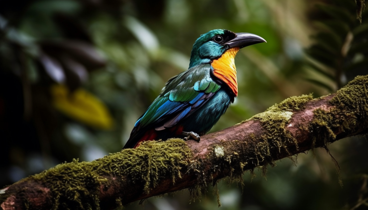 Exotic wildlife encounters in their natural habitats, such as colorful birds or unique insects.