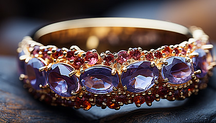 A close-up of a gemstone revealing intricate layers and vibrant hues.