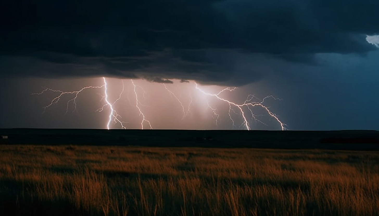 Dramatic weather events, such as lightning storms, tornadoes, or swirling clouds.