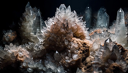 Crystal formations in caves or geodes, revealing the hidden wonders beneath the Earth's surface.