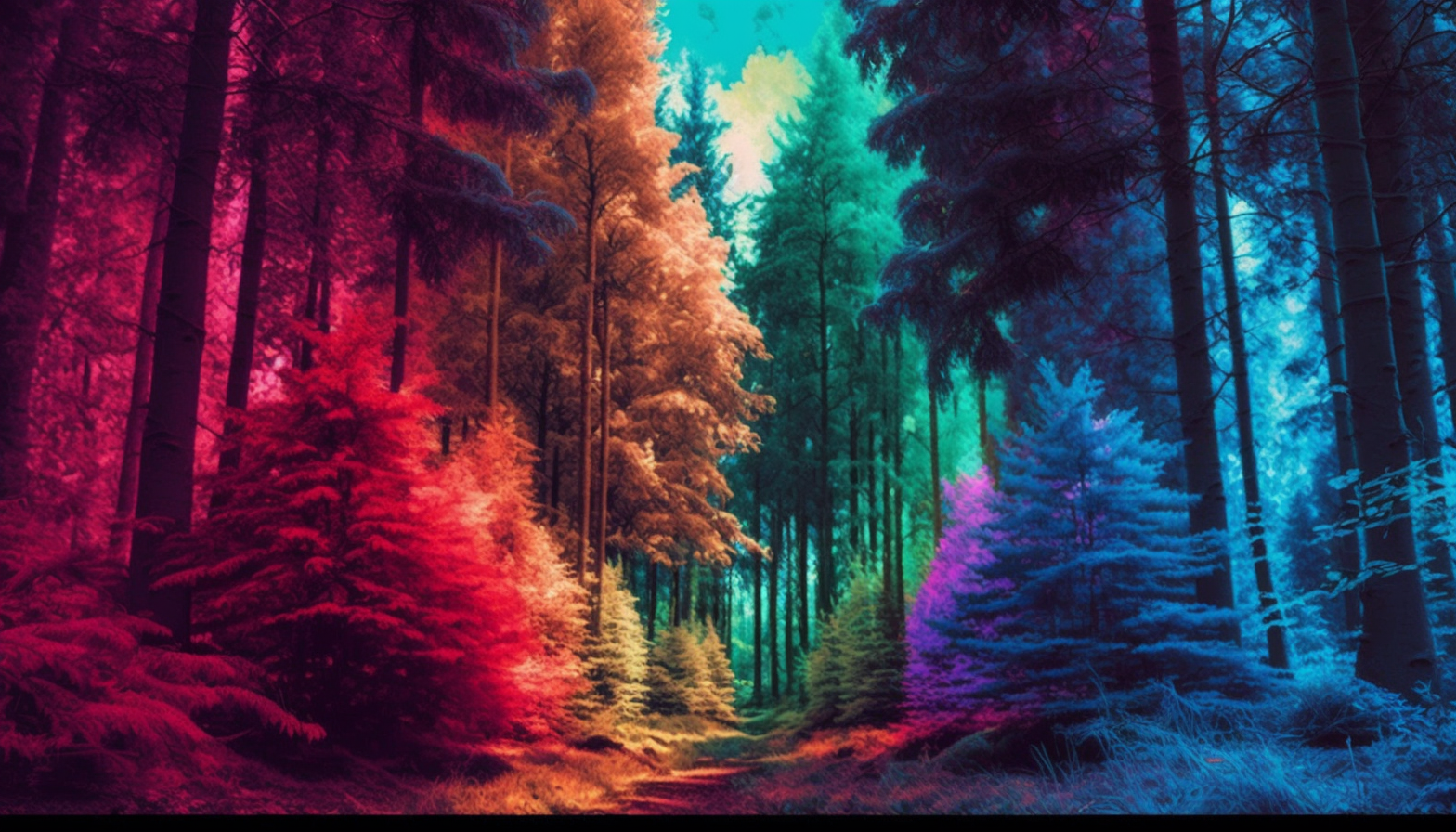 colorful nature trees forest