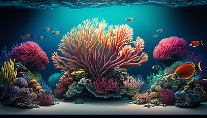 "Colorful Coral Reef": A breathtaking underwater view of a vibrant and diverse coral reef ecosystem.