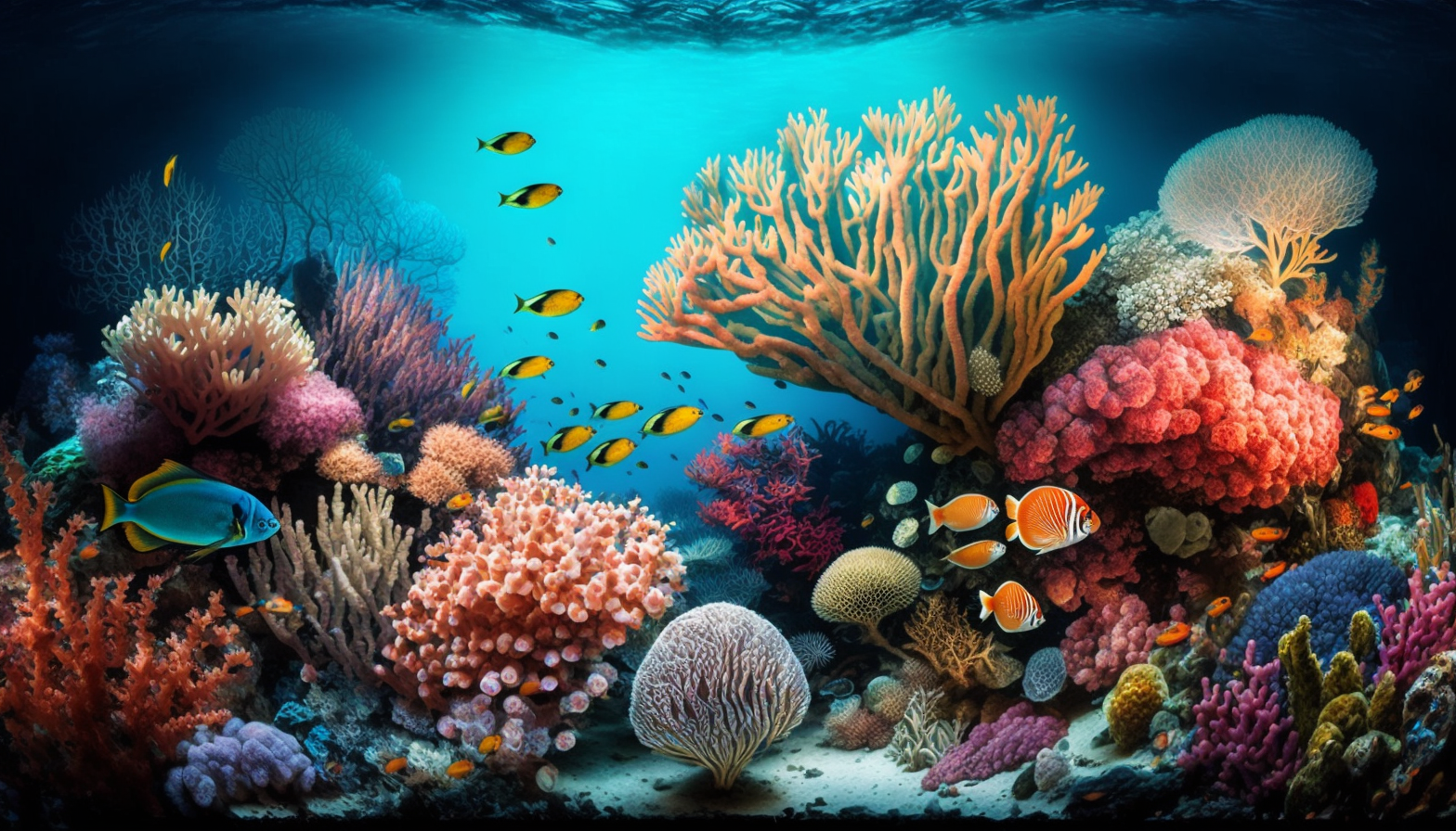 "Colorful Coral Reef": A breathtaking underwater view of a vibrant and diverse coral reef ecosystem.