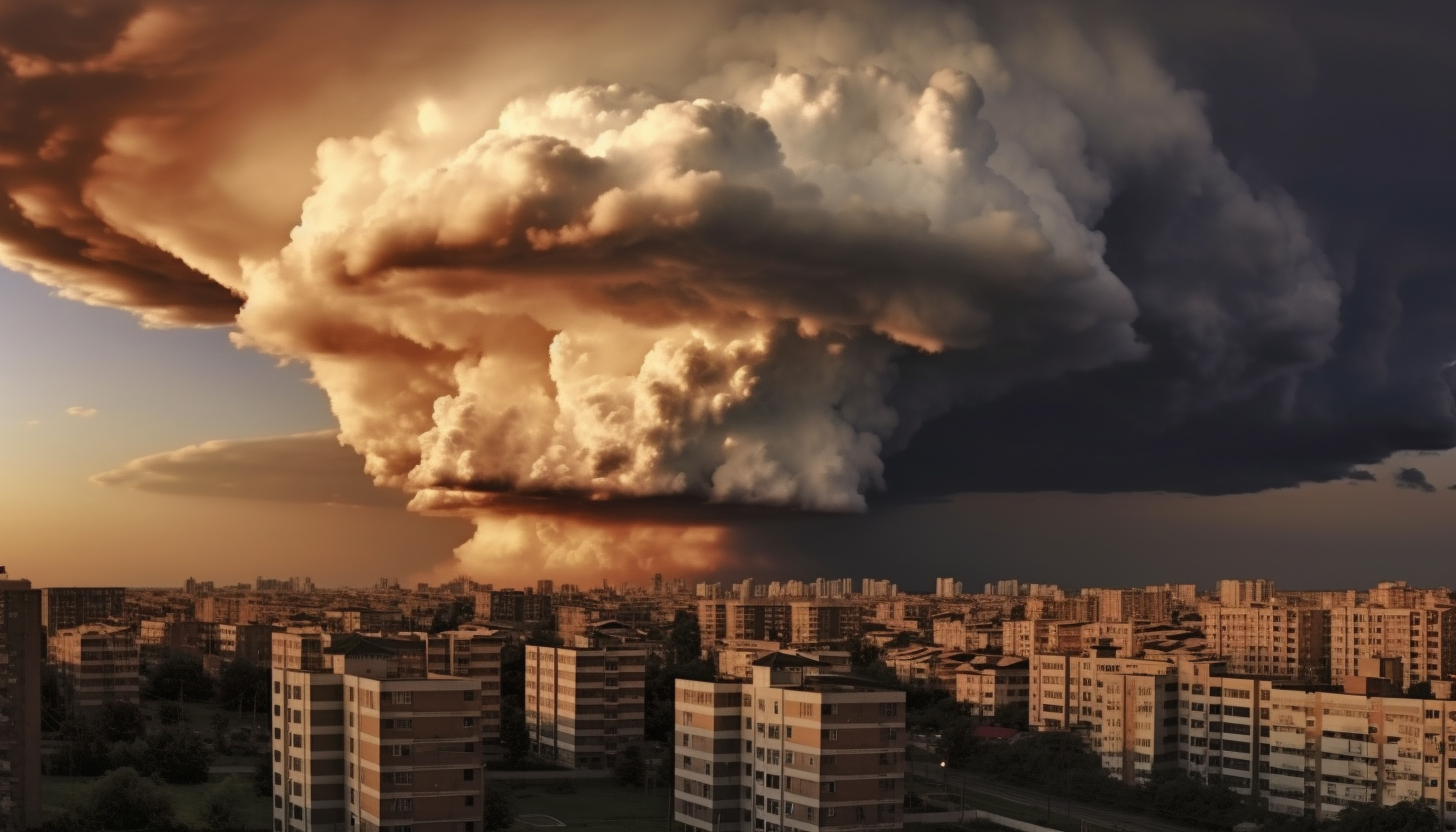 Dramatic cloud formations building up before a storm.