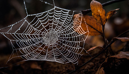 Patterns in nature, like the intricate design of a spider's web, the symmetry of a snowflake, or the geometry of a honeycomb.