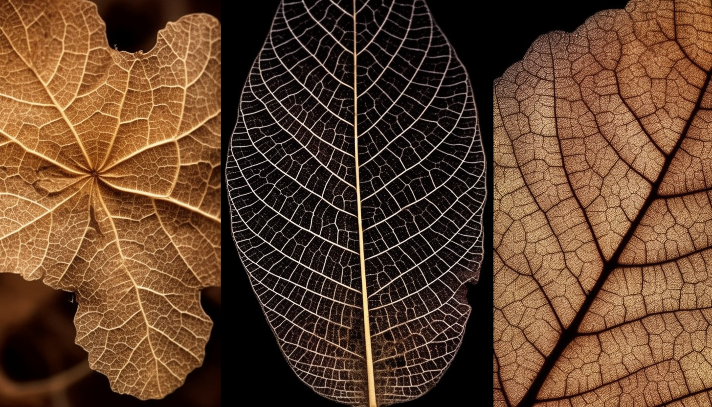 Intricate patterns found in nature, like spiderwebs, leaf veins, or fractals.