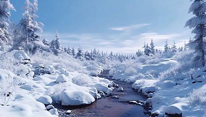 The aftermath of a snowfall, revealing a pristine, untouched landscape.