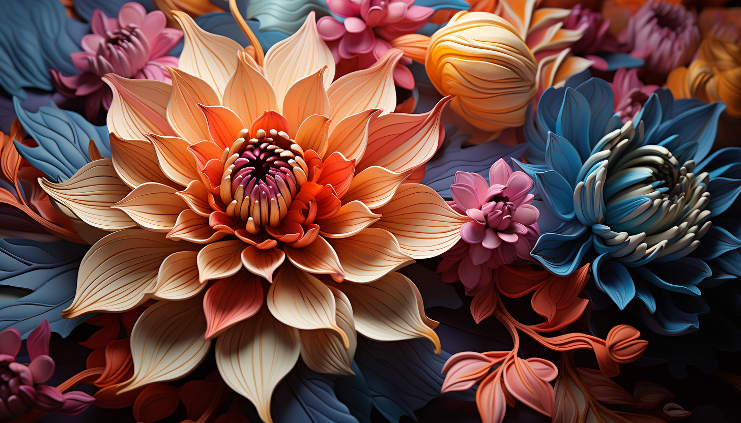A close-up of an exotic flower, showcasing its vibrant colors and intricate details.