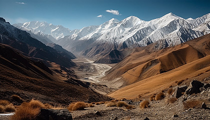 Majestic, snow-capped mountains with breathtaking vistas.