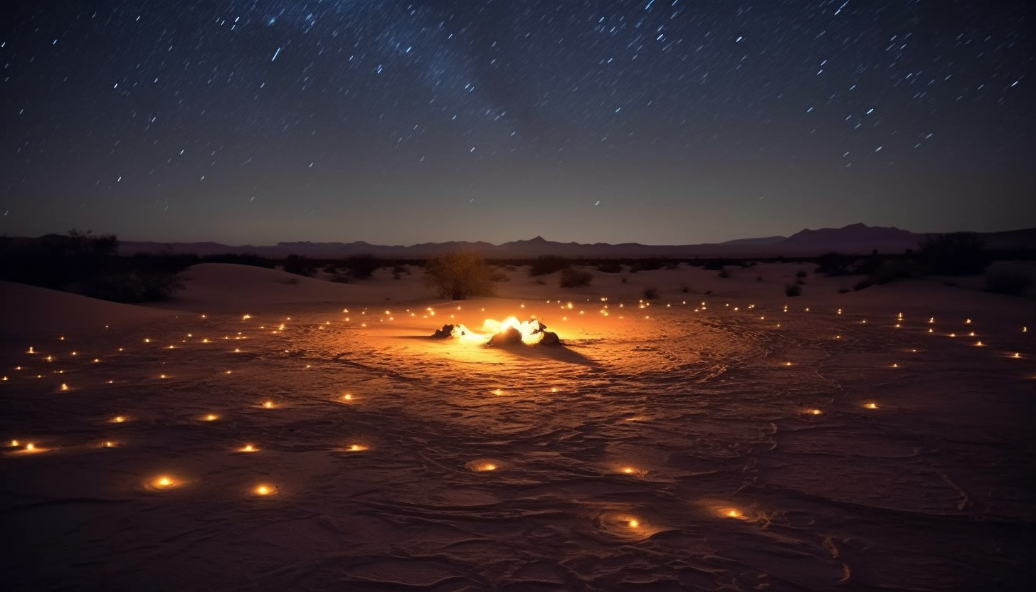 Stars illuminating a tranquil night in the desert.