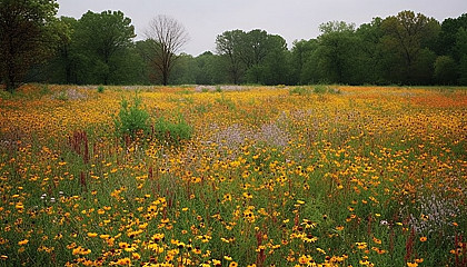 Rolling meadows filled with vibrant wildflowers and dancing butterflies.