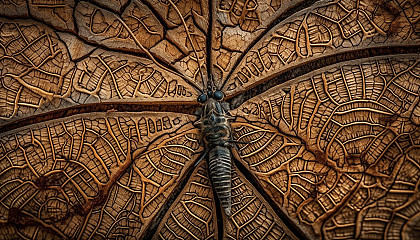 Intricate, abstract patterns found in nature, like tree bark or butterfly wings.