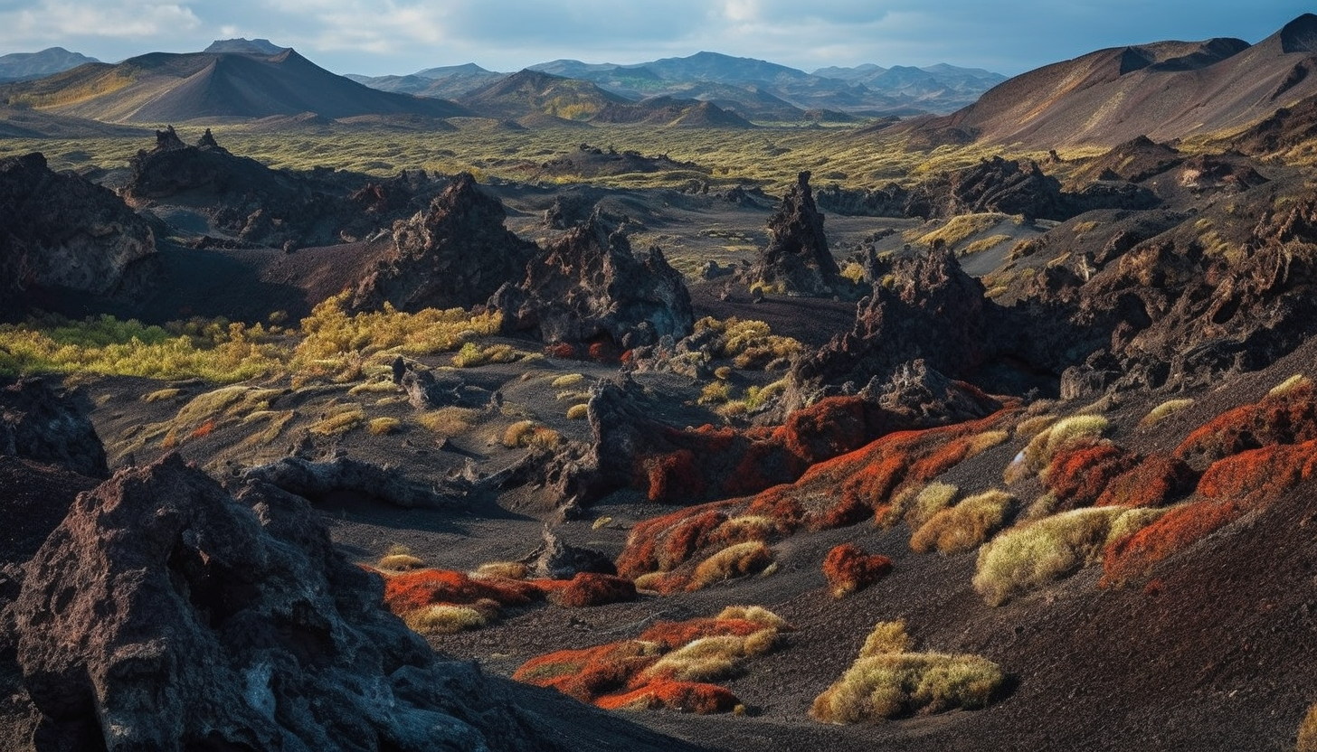 Volcanic landscapes with striking lava flows and unique geological formations.