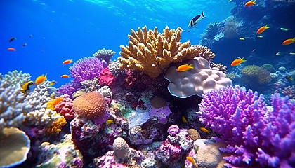 Vividly colored coral thriving in a sun-dappled reef.