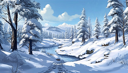 A peaceful snow scene, untouched and pristine.